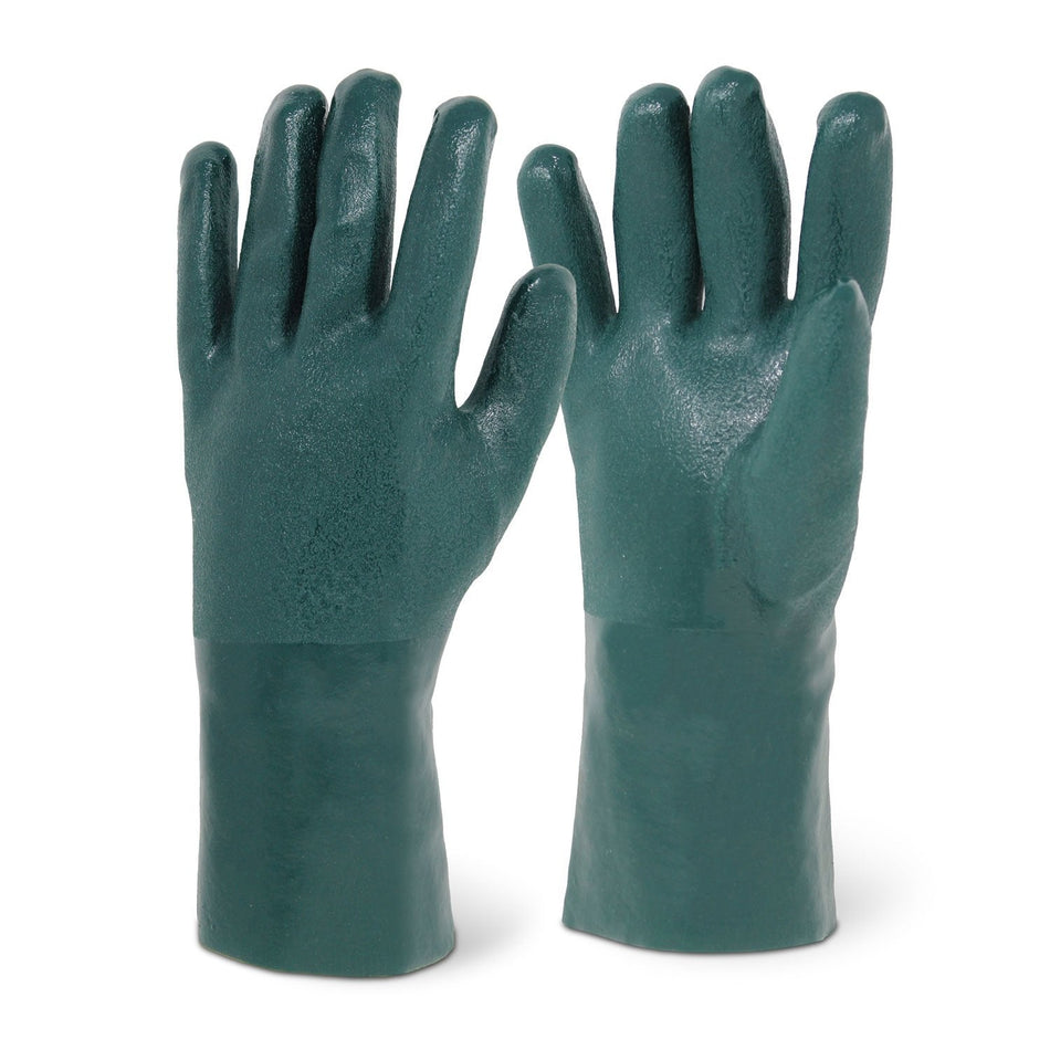 Green Chemical Resistant PVC Gloves