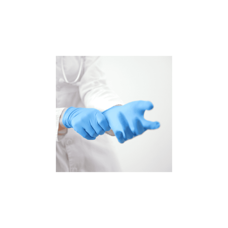 blue nitrile disposable gloves stretch
