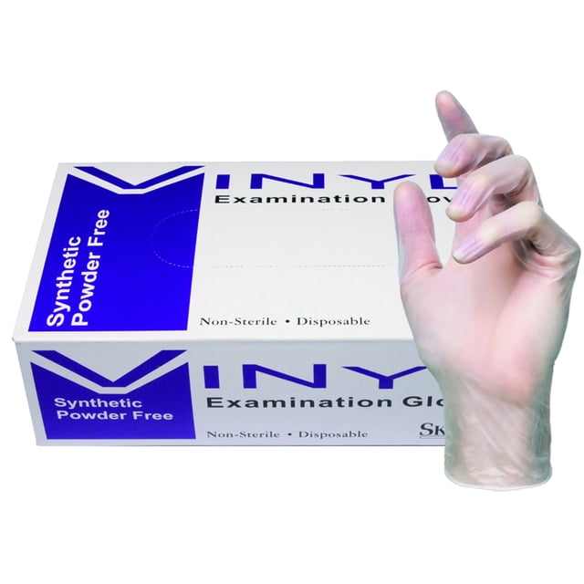 clear vinyl gloves hand and box