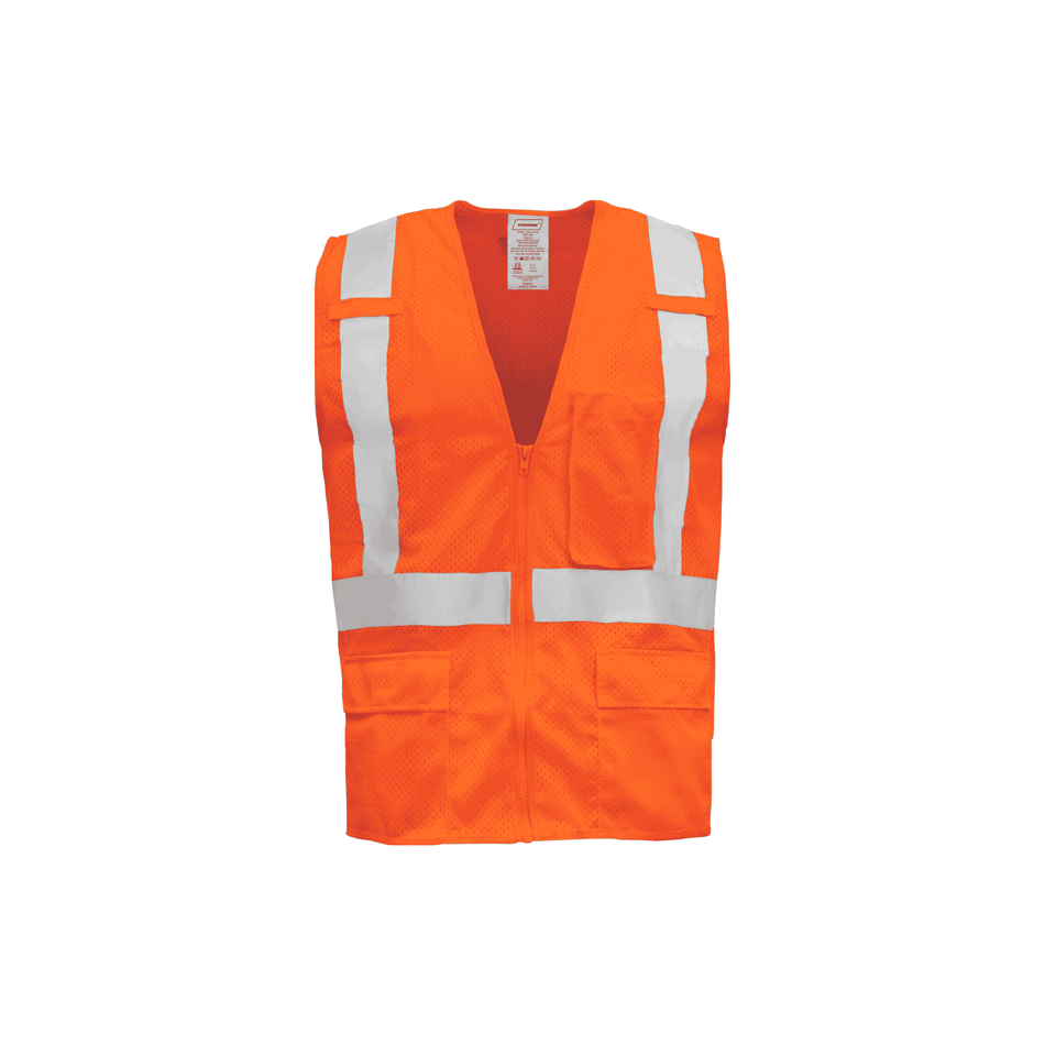 Class 2 Orange Economy Zipper Closure Vest