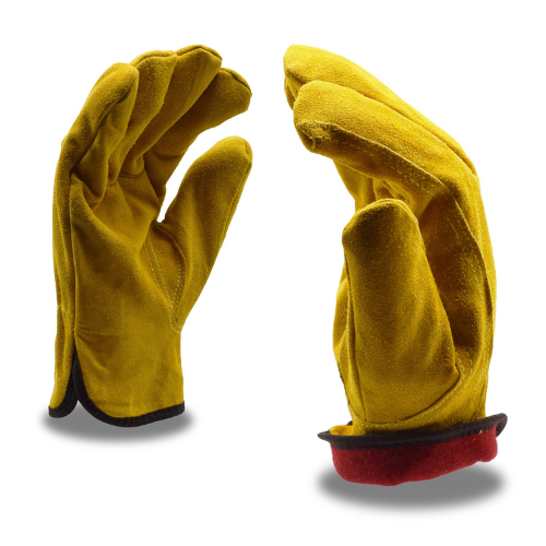 brown leather gloves