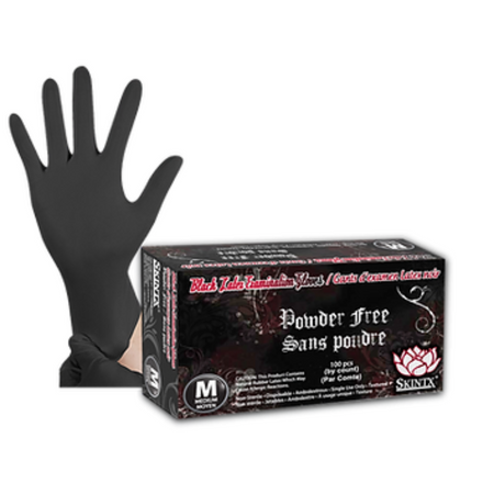 black latex gloves