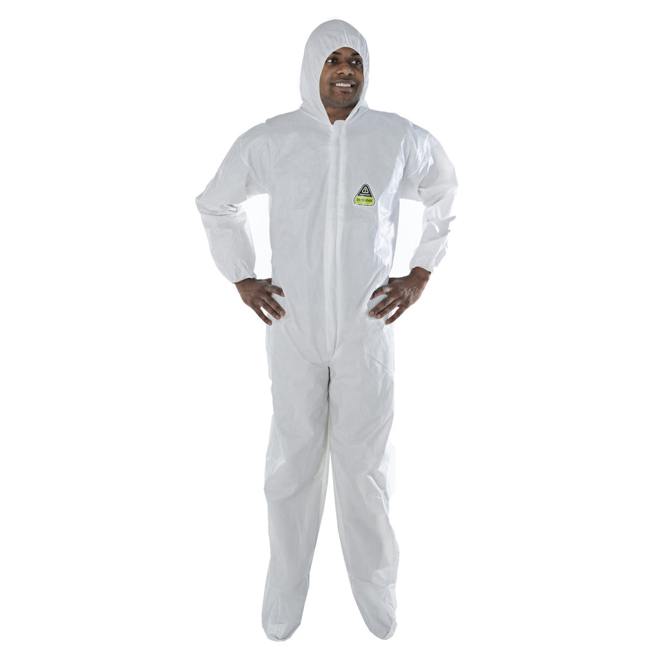 Coverall with Hood and Boots – CPHB DEFENDER™ Microporous, 25 pcs/pk