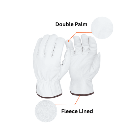 Goatskin Glove with double palm and fleece line