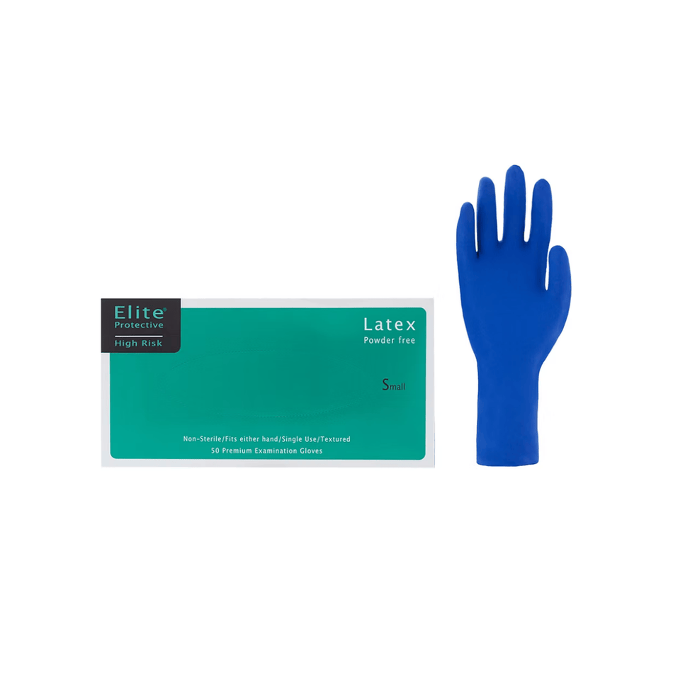 Blue Latex Disposable Gloves - Heavy Duty, Powder-Free, 13 Mil Exam Grade (50/Box)