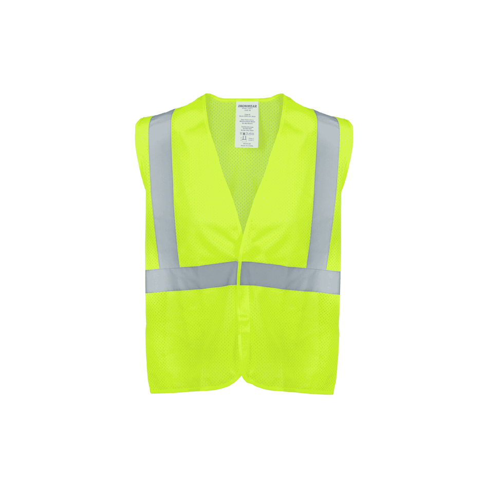 Class 2 Lime Mesh Hook and Loop Closure Vest