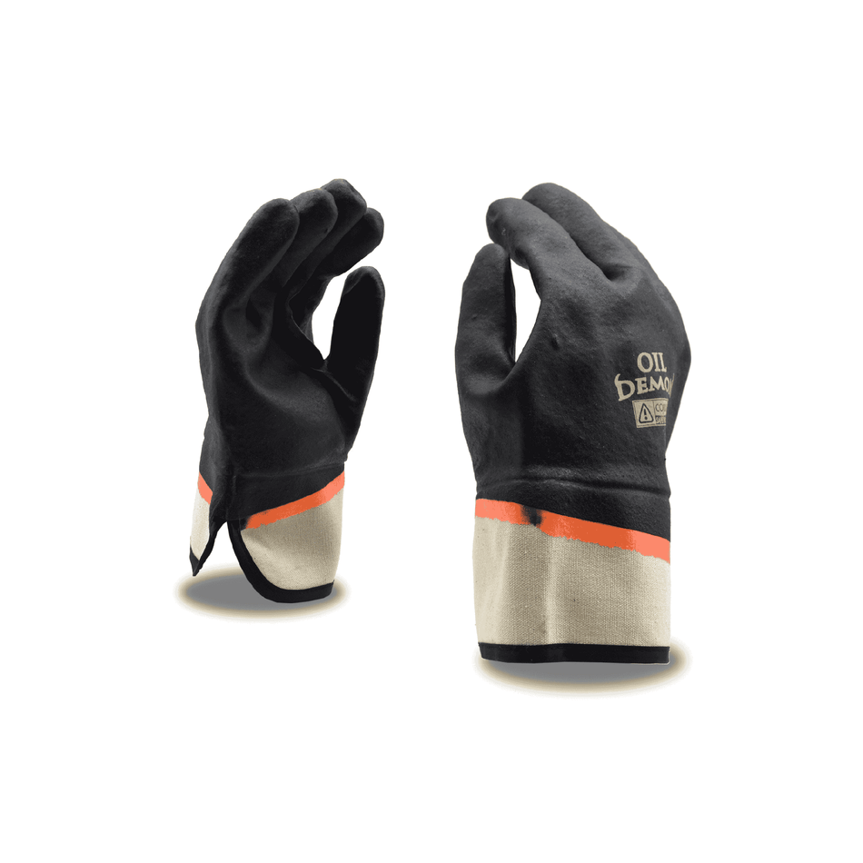 PVC black chemical resistant gloves