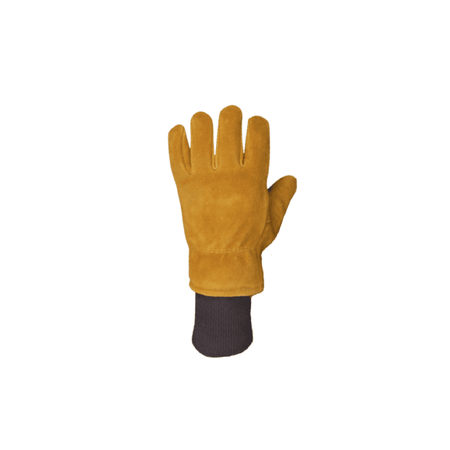 left hand brown winter work gloves