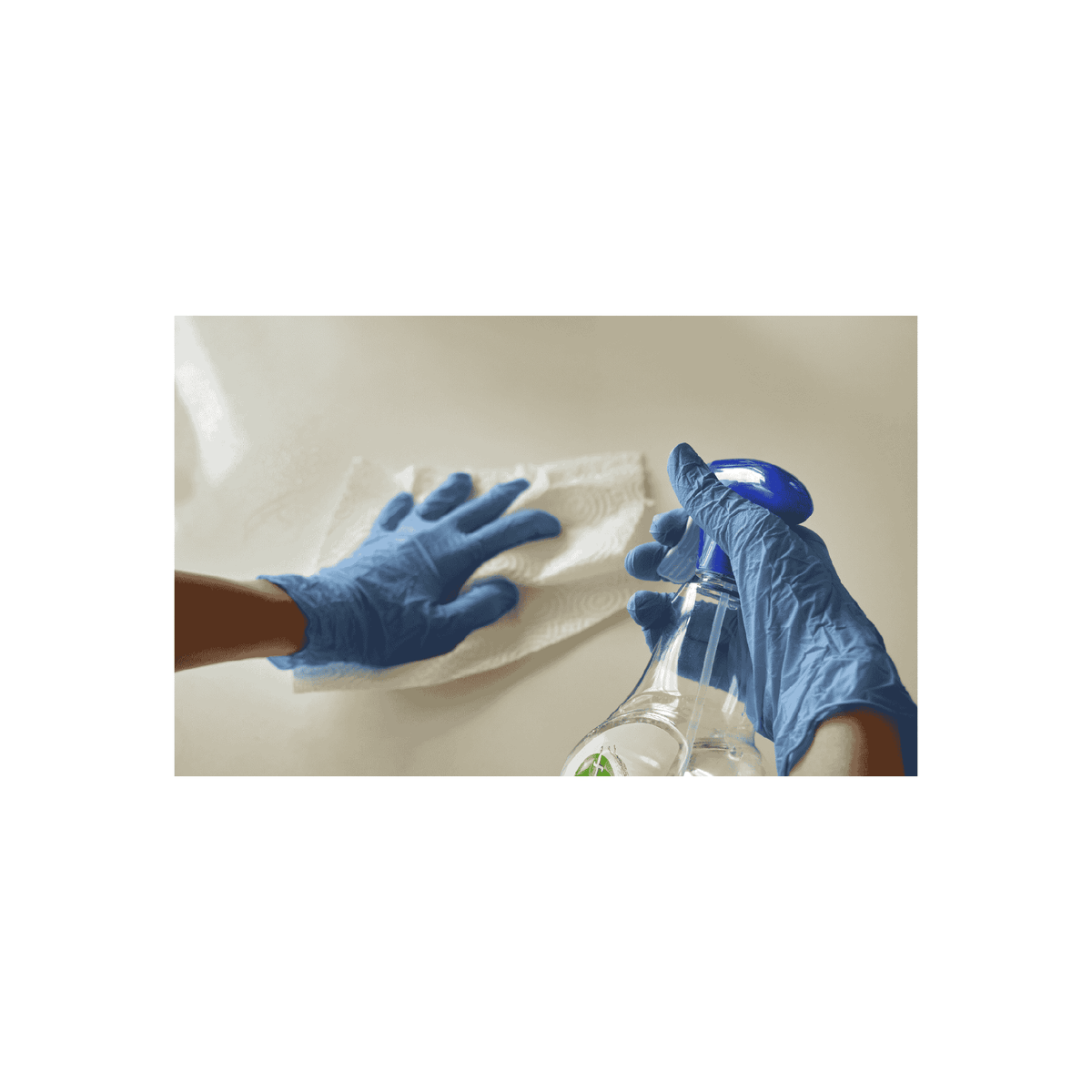 blue nitrile gloves action