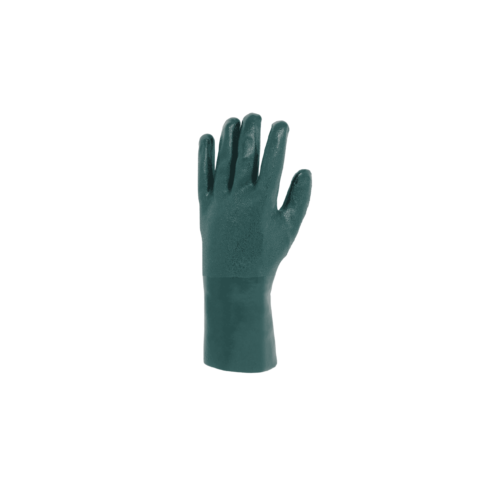 Green Chemical Resistant PVC Gloves left
