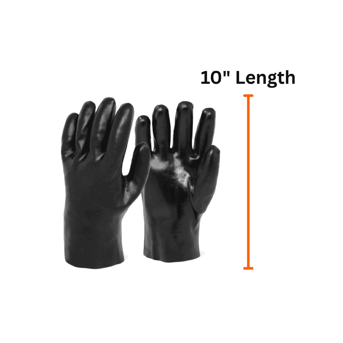 Black 10" Chemical Resistant PVC Glove length