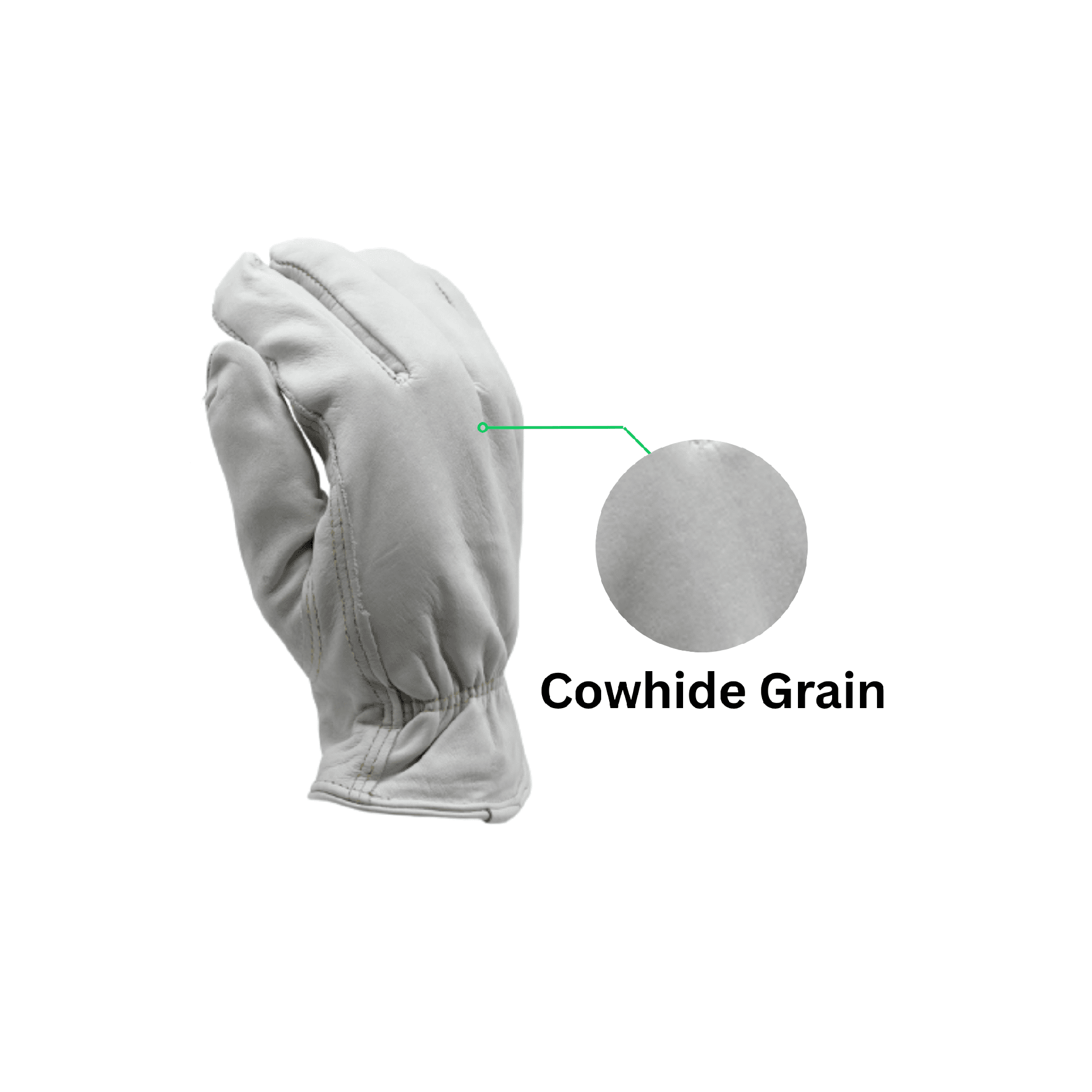 cowhide grain leather gloves