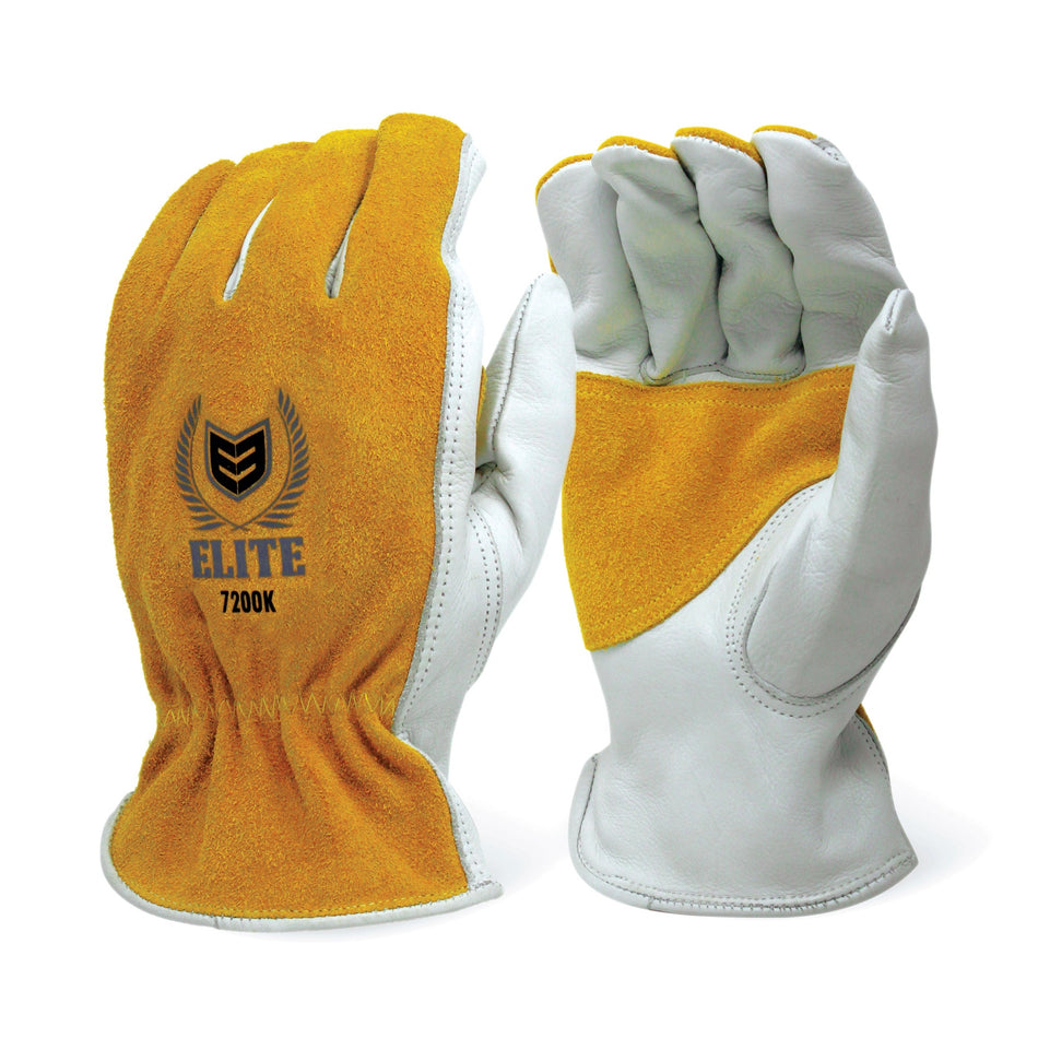 cowhide work gloves grain palm and split
