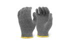 gray string knit gloves