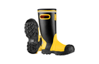 Yellow and black work boots