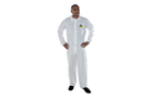 A person wearing microporous coverall