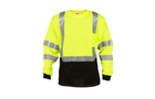 Hi Vis Yellow Class 3 Long Sleeve Safety Shirt with Black Bottom