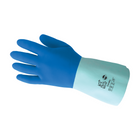 Blue latex chemical resistant glove