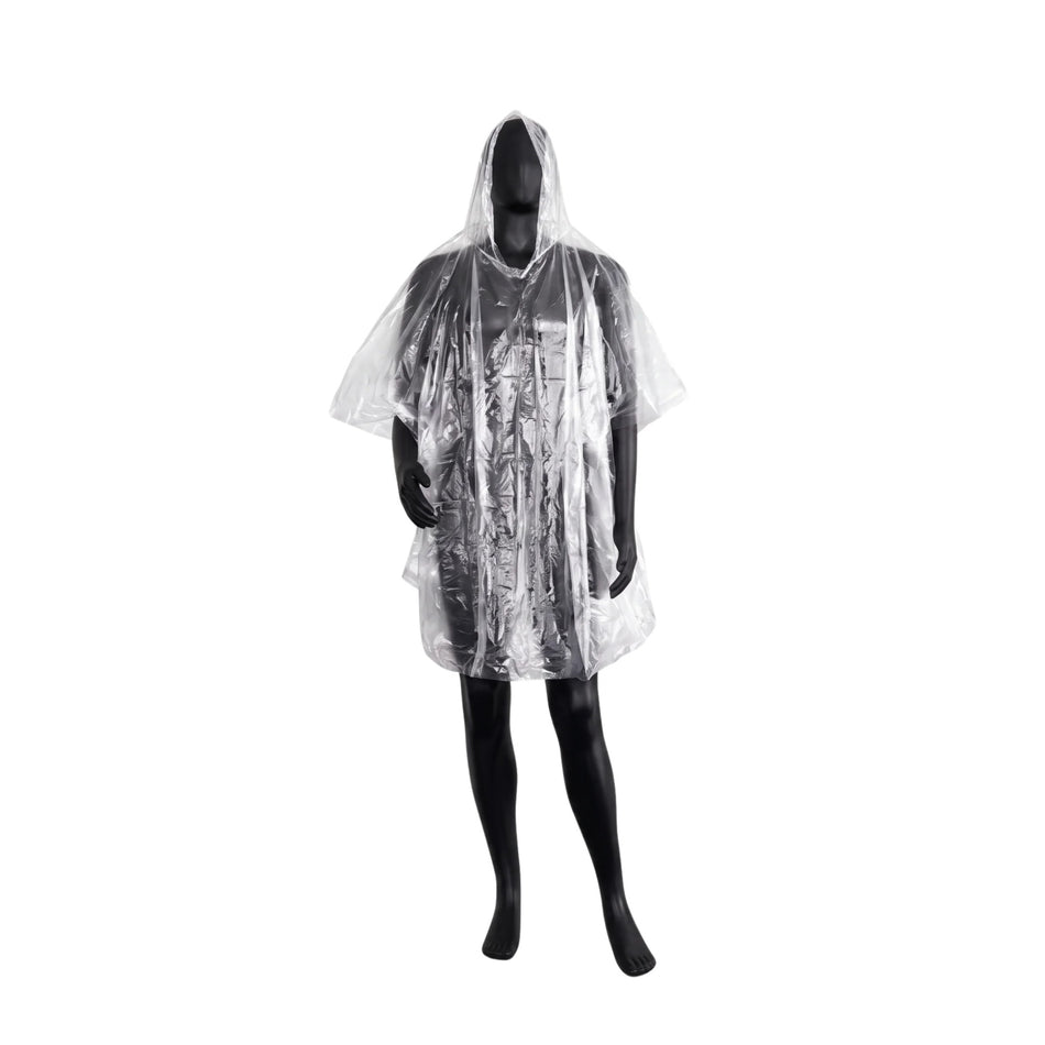 Clear Polyethylene Disposable Emergency Poncho