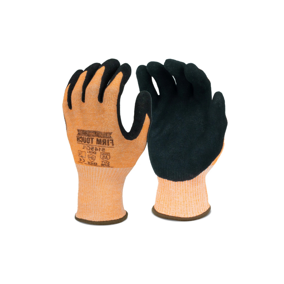 Cut Resistant Gloves Level 5 – Orange Sandy Nitrile Coated
