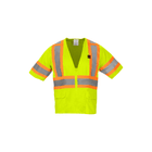 Class 3 Lime Flame Retardant Safety (Self Extinguishing) Vest with Zipper Front and Sleeves