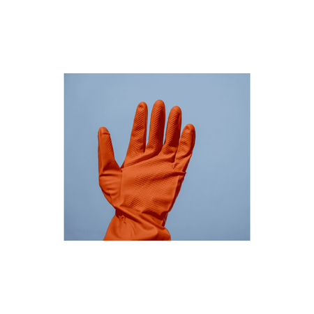 orange diamond grip gloves hand