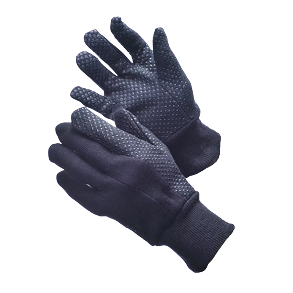 8 oz Brown Jersey with PVC Dots – Clute Pattern Work Gloves