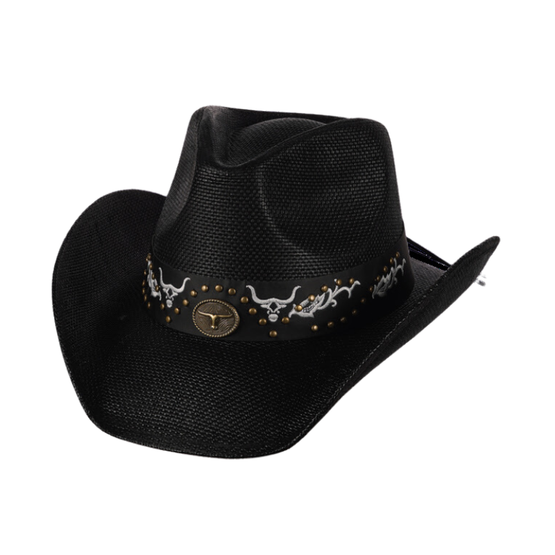 Black Midnight Bull Cowboy Hat