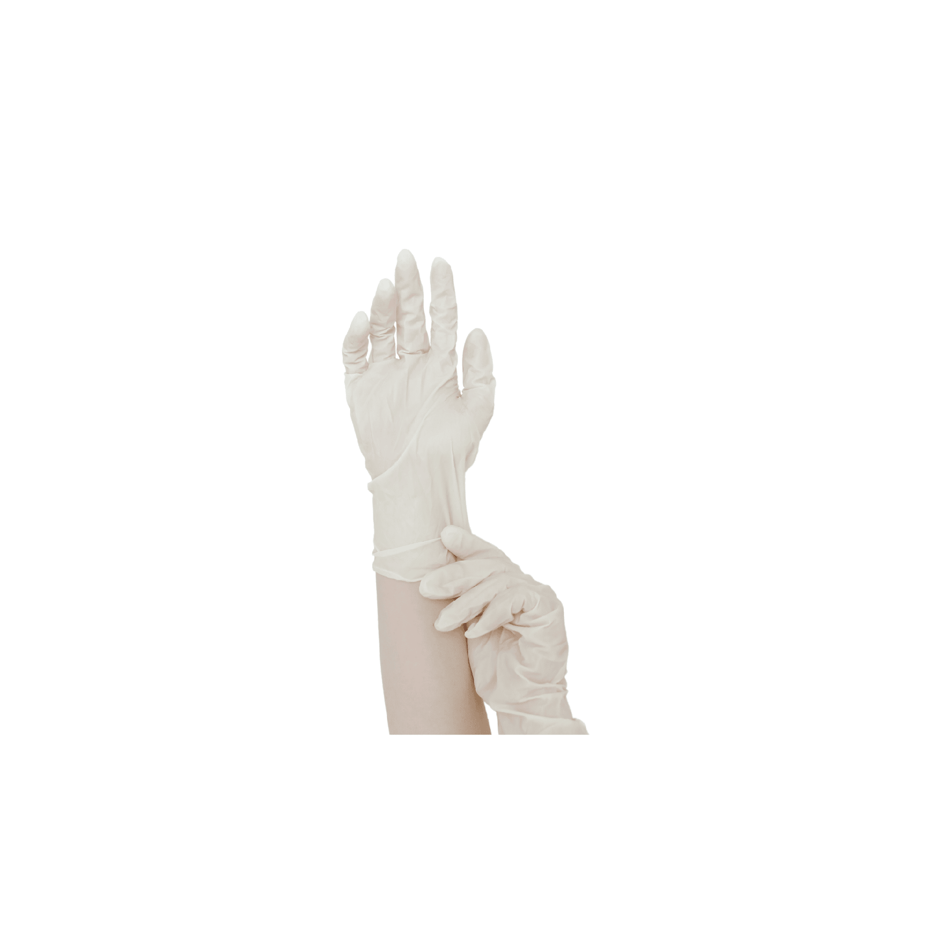 white nitrile gloves pull
