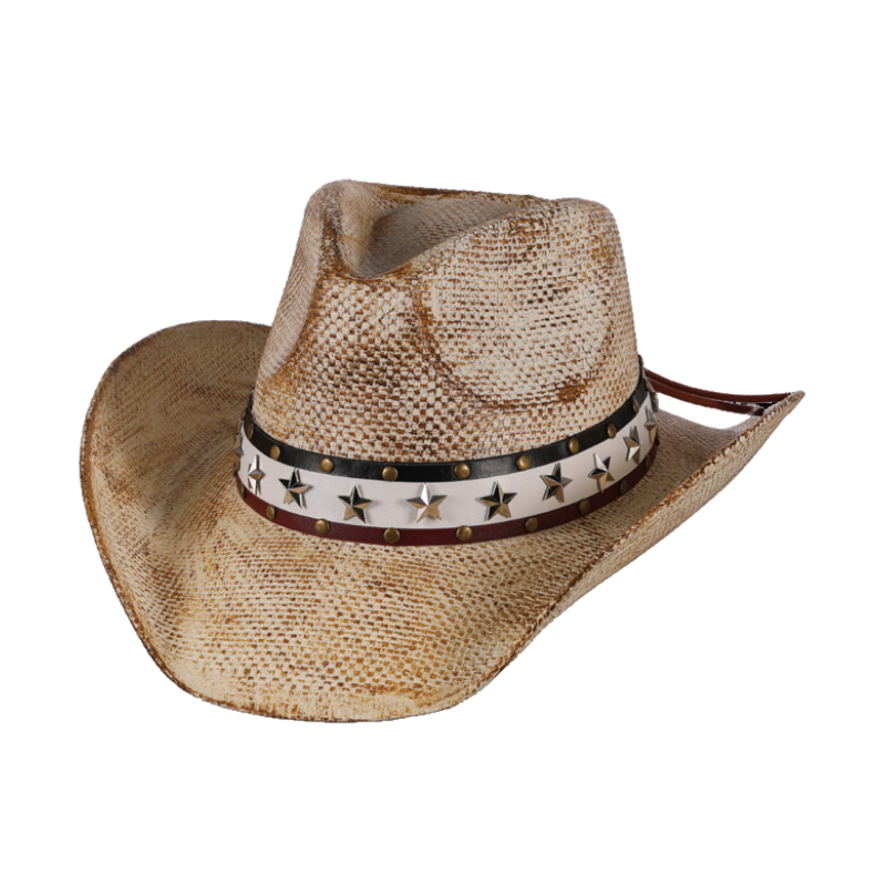 Vintage Cowboy Hat with Sparkling Stars on Band