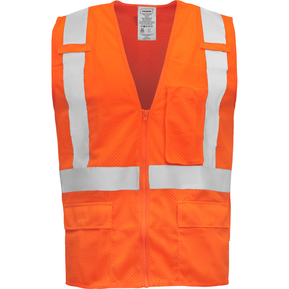 Orange Economy Zipper Closure Vest