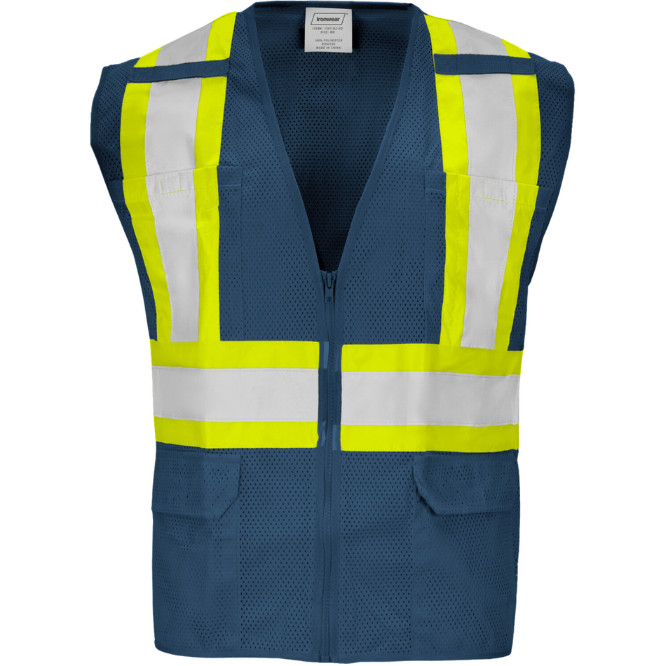 Blue Mesh Safety Vest (6 Pockets)