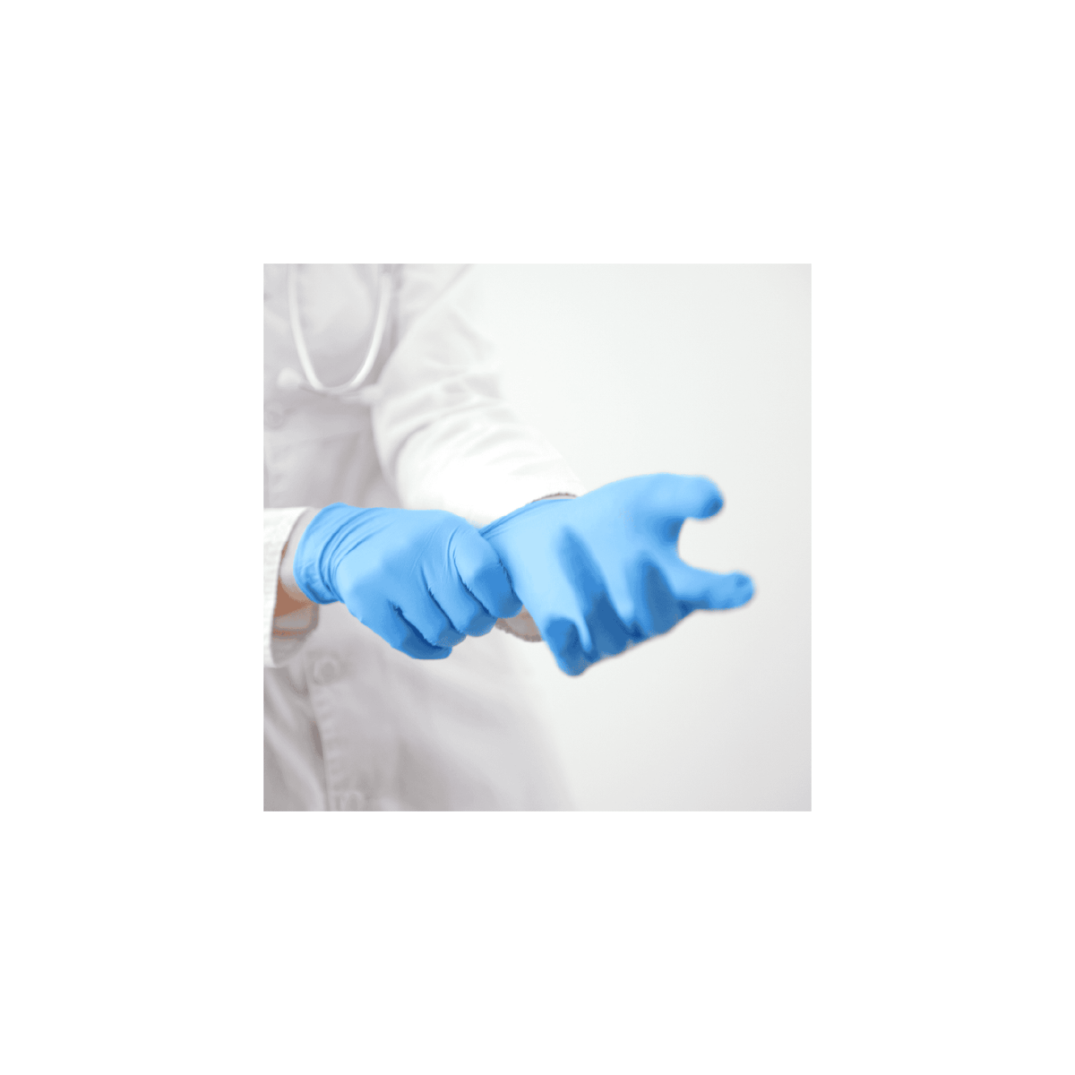 blue nitrile gloves pull