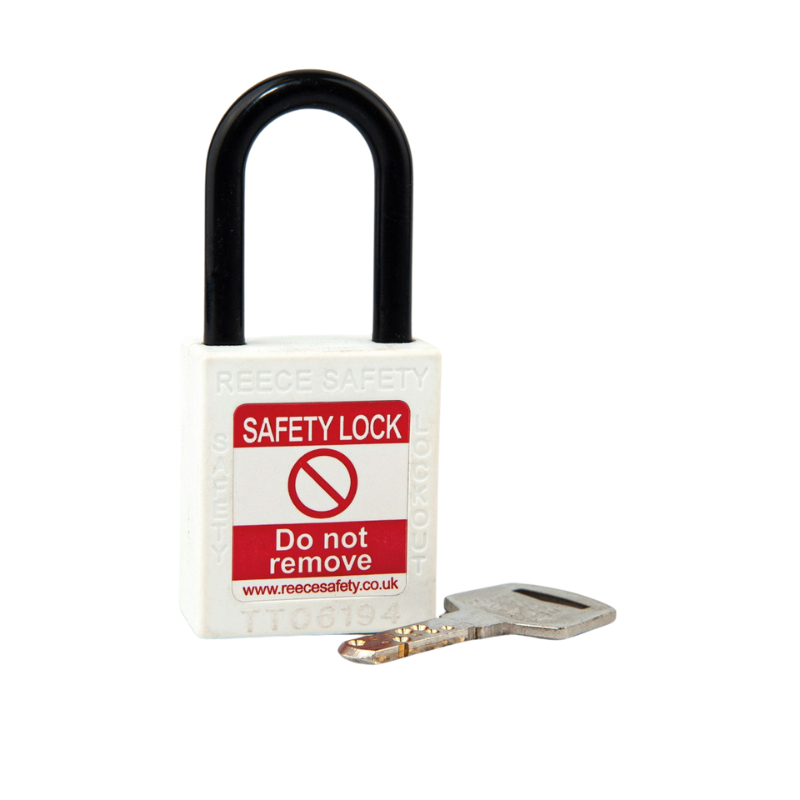 White REECE Non-Conductive Safety Padlock KA SET