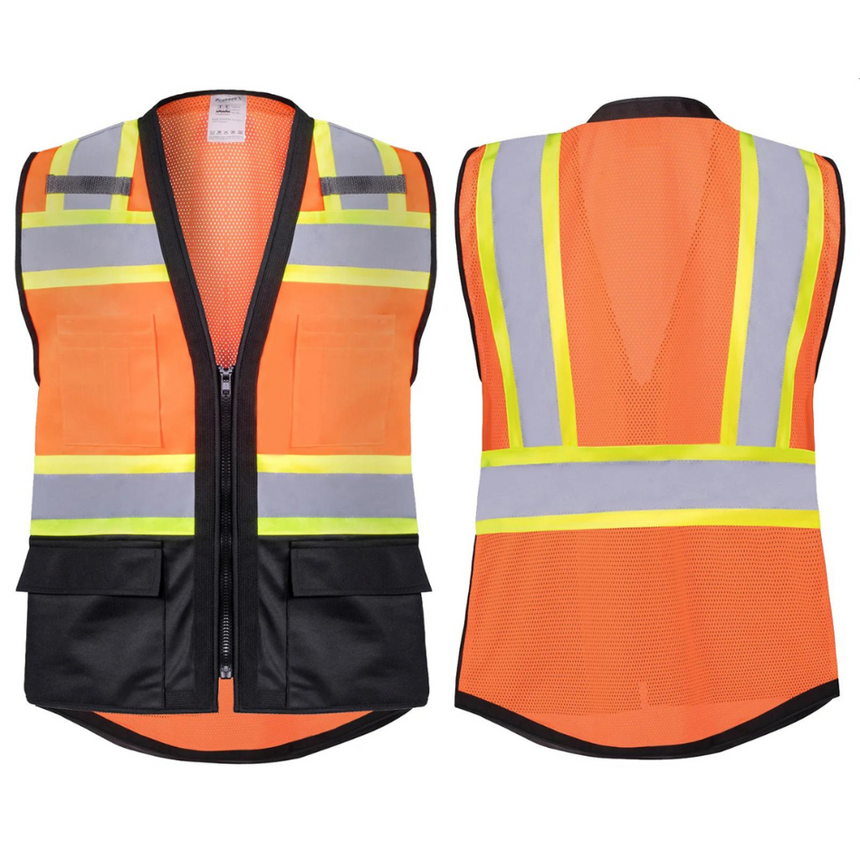Class 2 Hi-Visibility Lime All Solid Fabric With 6 Pockets