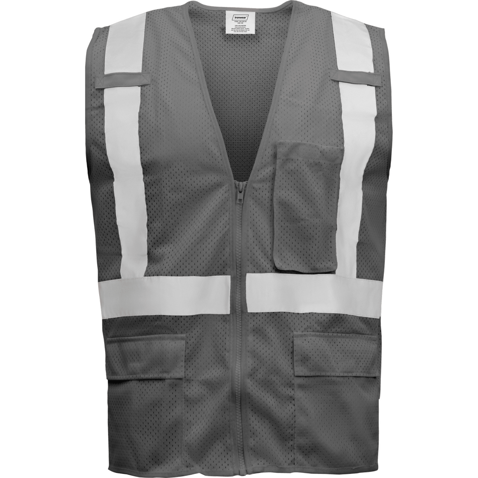 Gray Economy Zipper Closure Vest