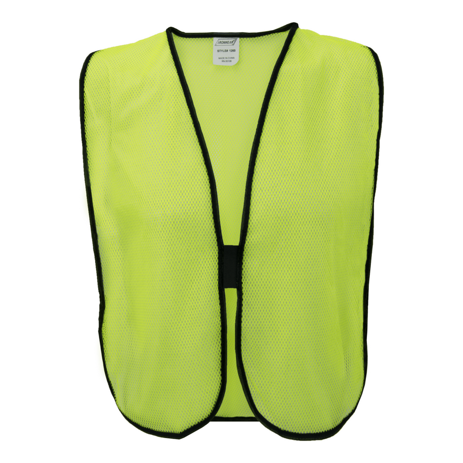 Economy Lime Safety Vest with Hook & Loop Closure (One Size)