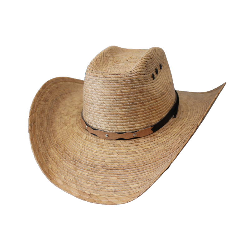 Palm Straw 4.5" Brim Hat with Leather Band