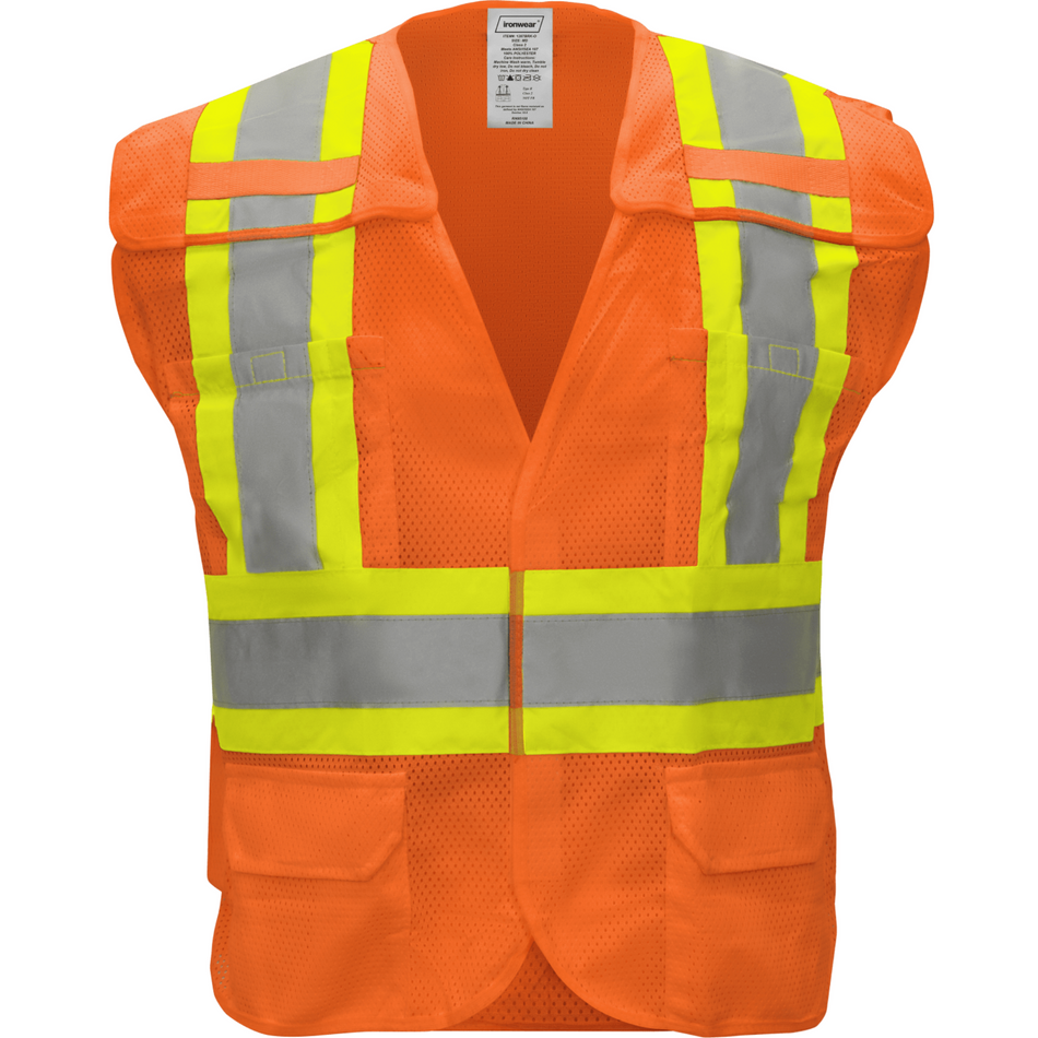 Orange Breakaway Hoop & Loop Safety Vest