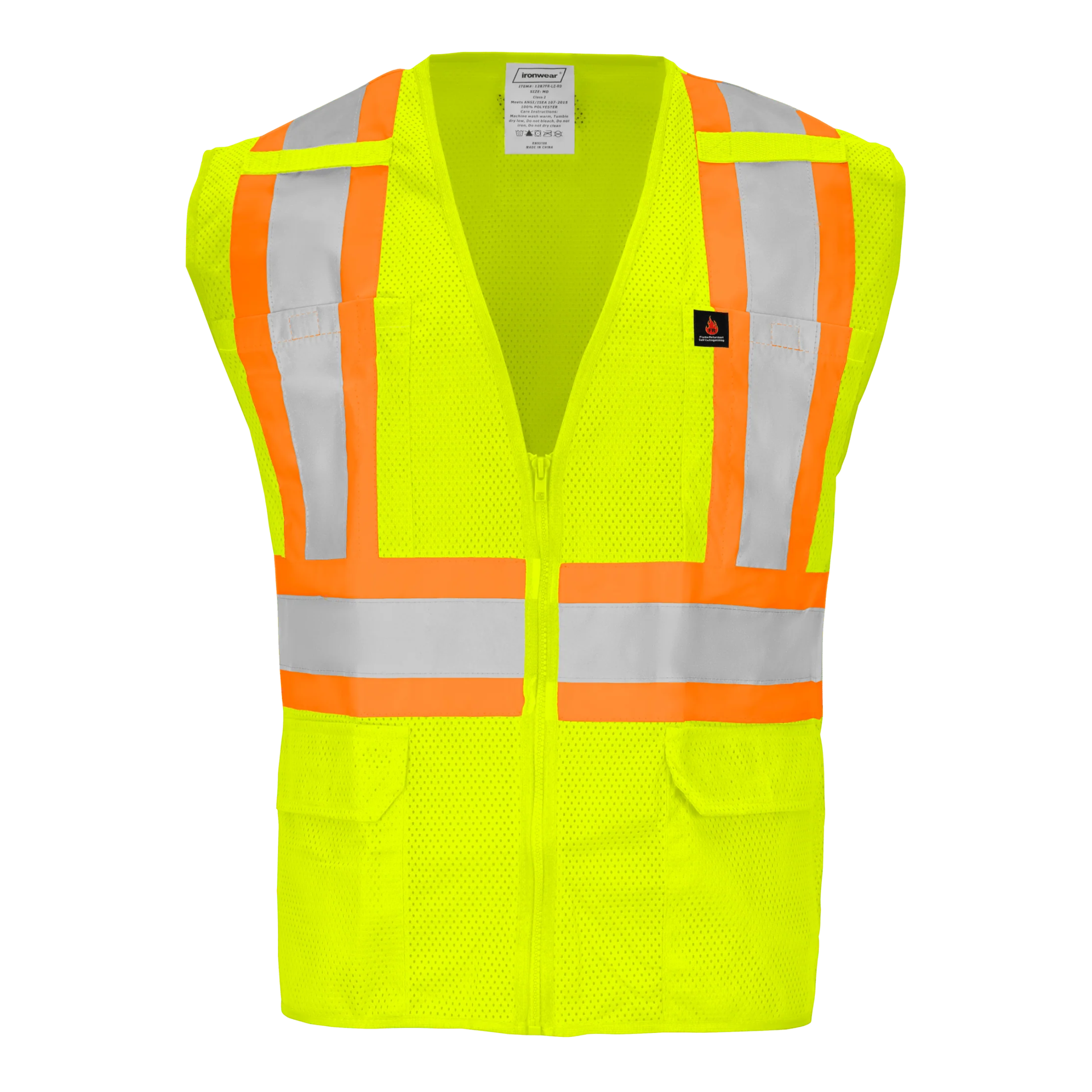 FR Safety Vest – Type R Class 2 Flame Retardant Hi Vis Vest with H-Bac ...