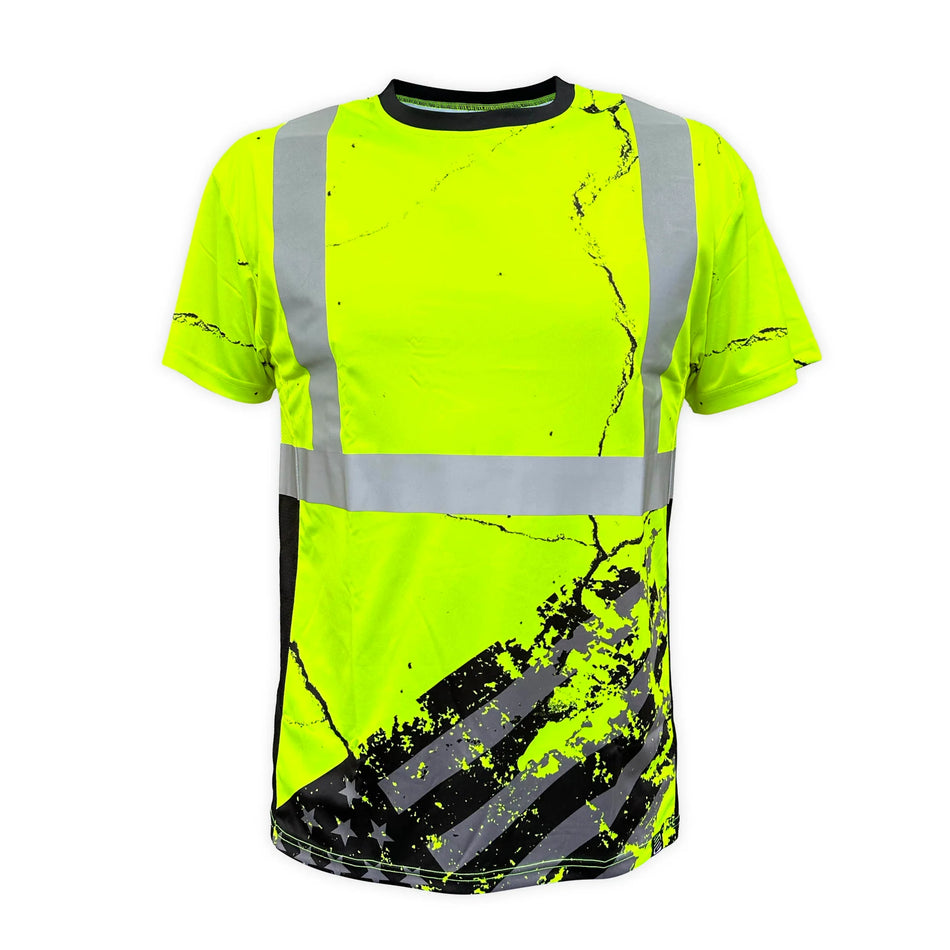 American Grit Yellow Reflective Safety Shirt - Class 2 Type-R