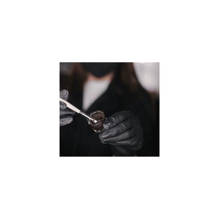 black latex gloves ink