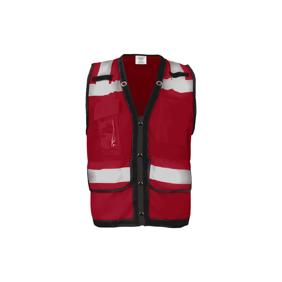 Red Snap Front and Side Closure Vest
