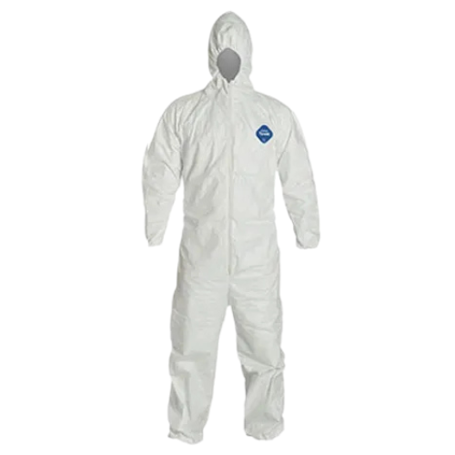 Tyvek Coverall with Elastic Wrist/Ankles, Hood, and Zipper Closure (25 per case)
