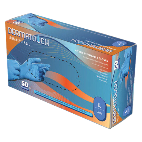 Blue Nitrile Gloves – 8 Mil Industrial Disposable Gloves with 12" Long Cuff (50/Box)