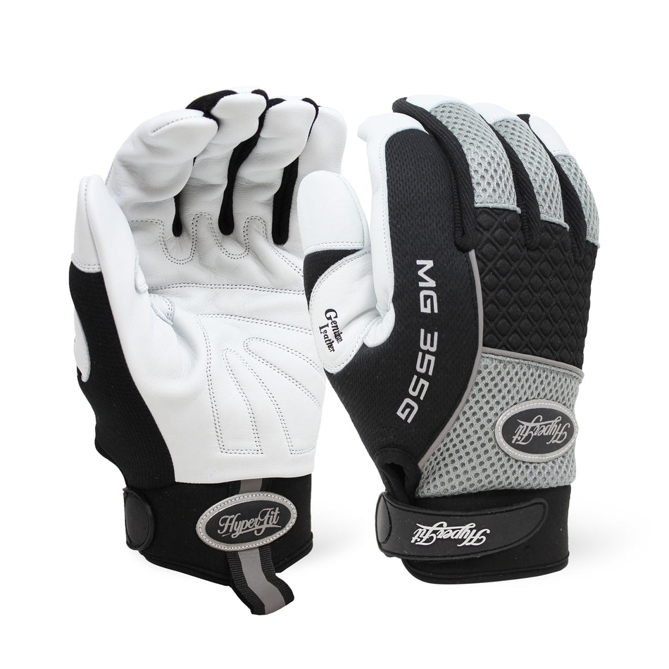 Hyper-Fit Gray Premium Goatskin Mechanic Glove