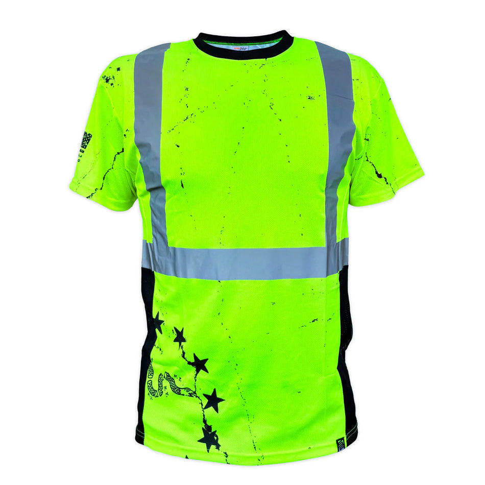 1776 Betsy Ross Yellow Reflective Safety Shirt - Class 2 Type-R