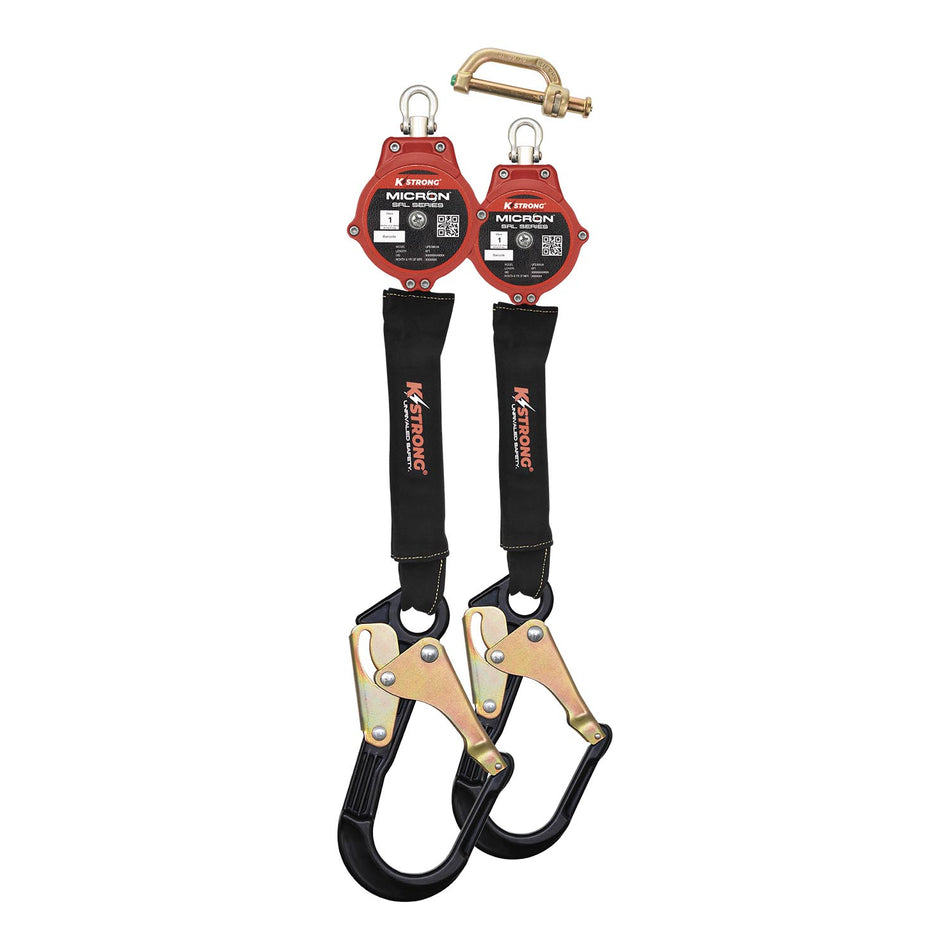 6 ft. Arc Flash Rated SRL with Aluminum Rebar Hooks (ANSI) – Dual dorsal connector included