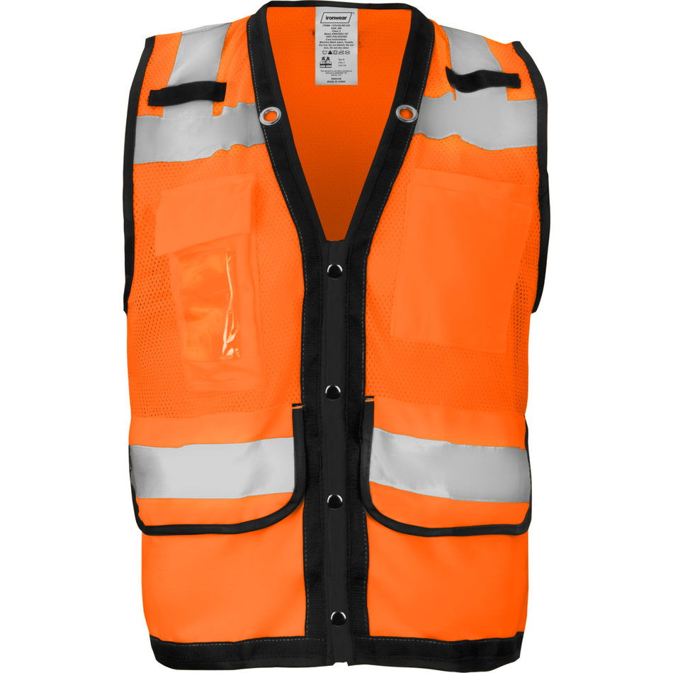 Orange Snap Front and Side Closure Vest