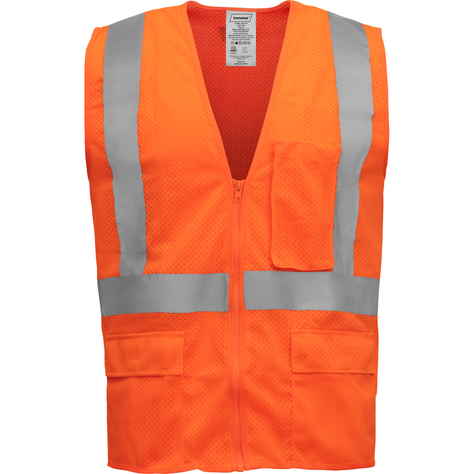 Orange Safety Vest with Suspender Pattern Reflective Tape